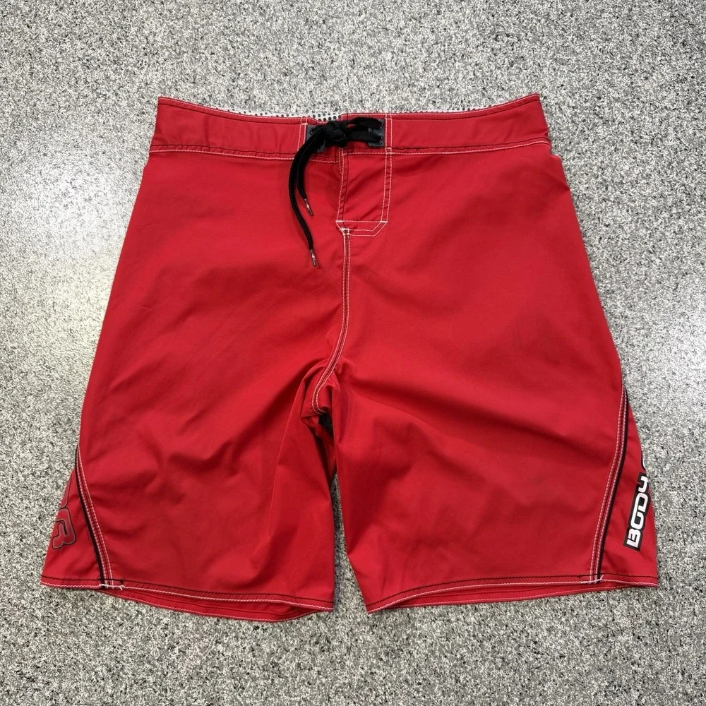 Body Glove Vapor Boardshorts Mens 34 Solid Red Swim Shorts Trunks